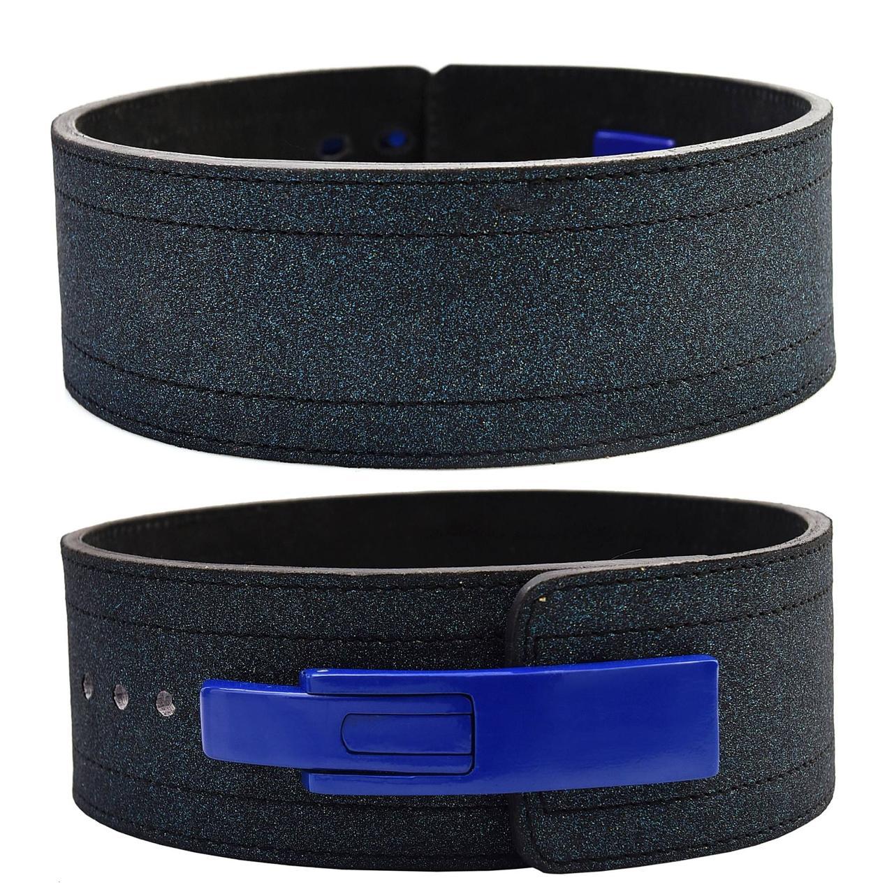 Best Heavy Duty Leather Lifting Belt for Powerlifting & Squats – Blue - PowerFit Leather Belts