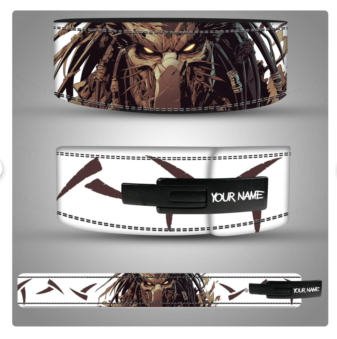 Predator Leather Weight Lifting Belt: Anime Gym Powerlifting Belt - PowerFit Leather Belts