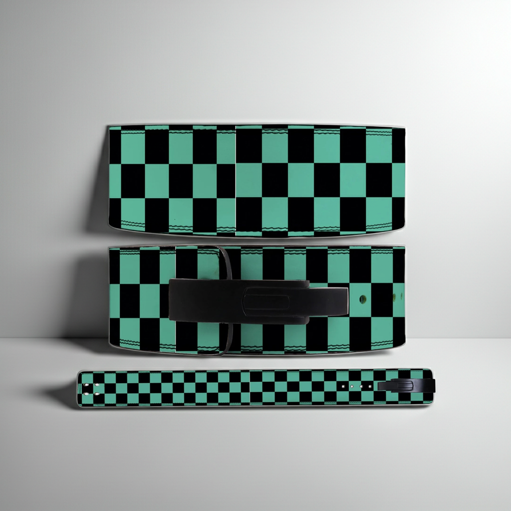 Leather Green Powerlifting Lever Belt – Premium Leather Strength Support