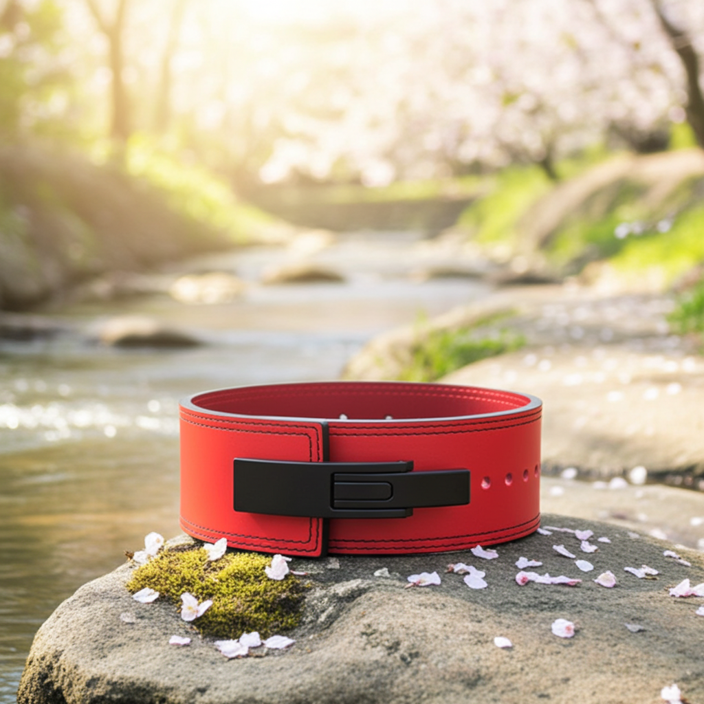 Leather Red  Lever Weightlifting Belt | Powerlifting Gym Belt