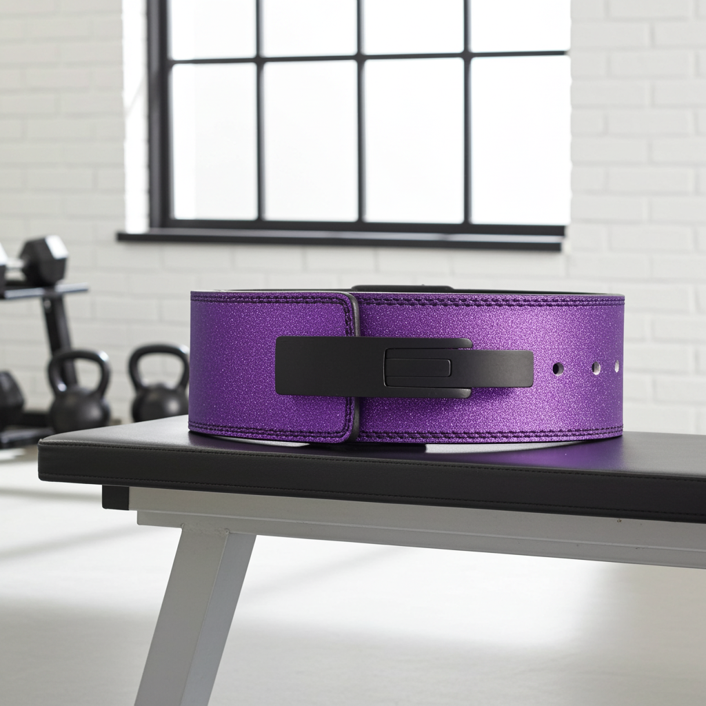 Leather Purple Weightlifting Belt with Lever Buckle | SBD Powerlifting Belt