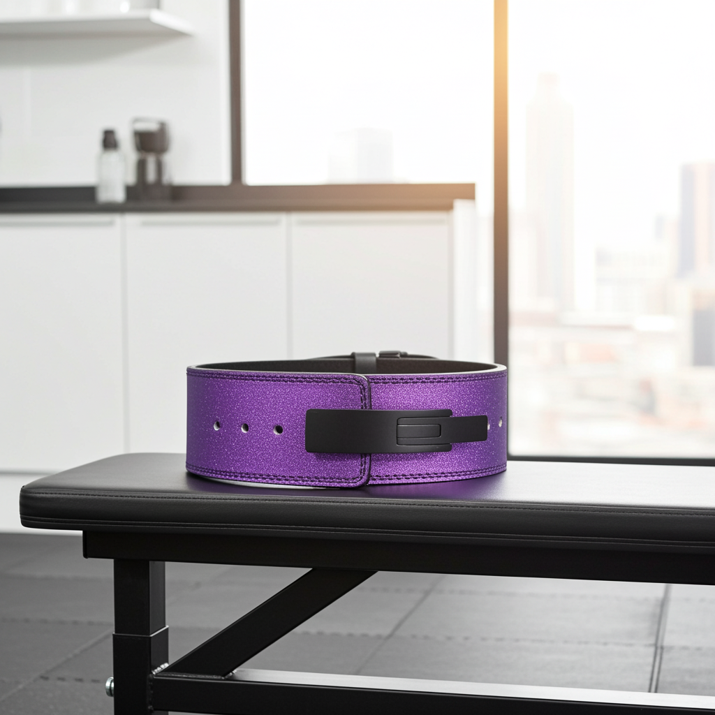 Leather Purple Weightlifting Belt with Lever Buckle | SBD Powerlifting Belt