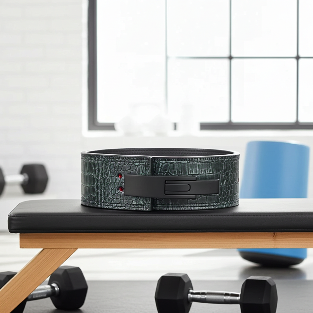 Leather Powerlifting Lever Belt – Premium Black Leather | Heavy-Duty Strength & Core Support