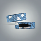 Leather Sky Blue Cloud Pattern Powerlifting Lever Belt