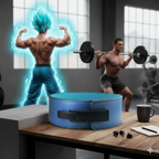 Premium Cyan Blue Leather Lever Powerlifting Belt 10mm Australia
