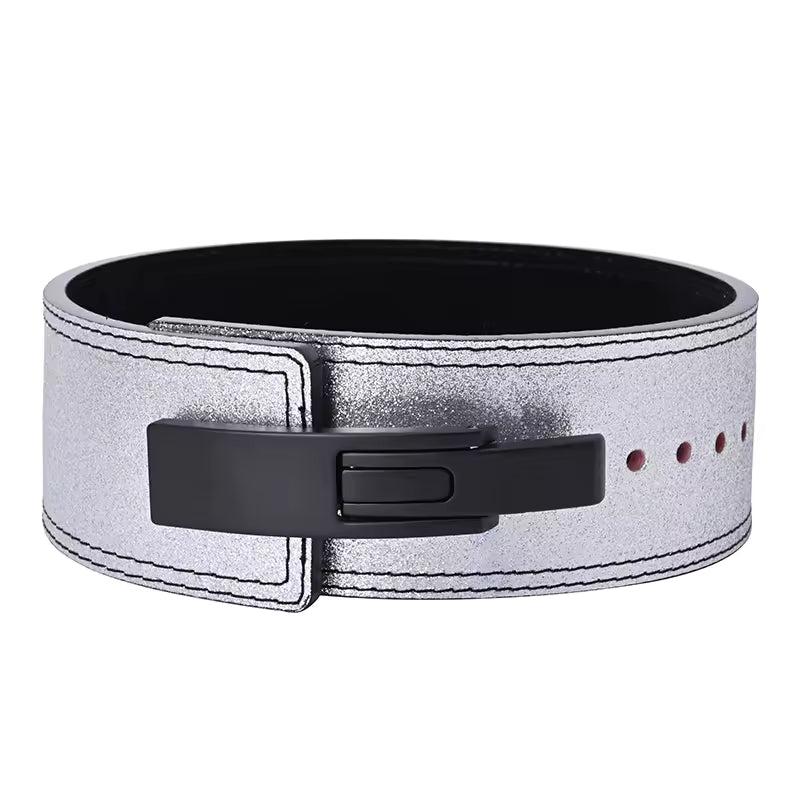 Leather Gray Lever Powerlifting Belt 2026 – 10mm Heavy Duty Gym Belt