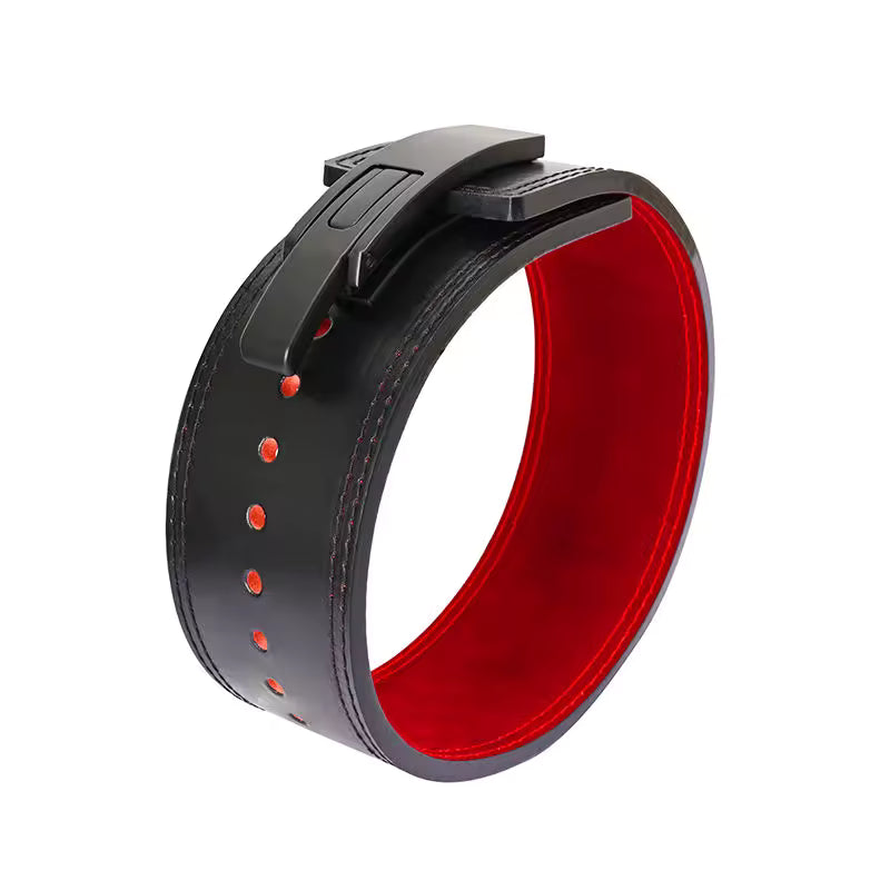 Leather Black Powerlifting Lever Belt – Premium Leather Strength Support