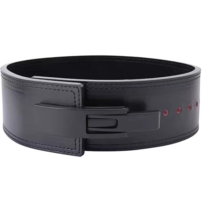 Leather Black Powerlifting Lever Belt – Premium Leather Strength Support