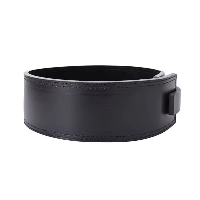 Leather Black Powerlifting Lever Belt – Premium Leather Strength Support