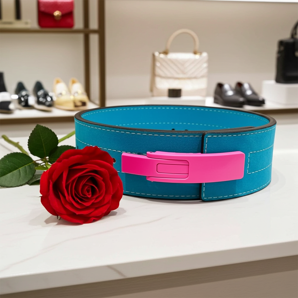 Leather Blue Powerlifting Lever SBD Belt