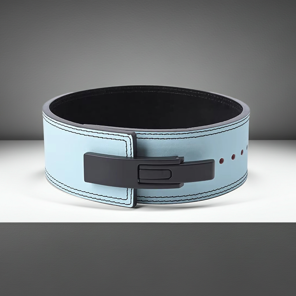 Weightlifting Belt with LeveR Buckle – Leather Gym Power Belt