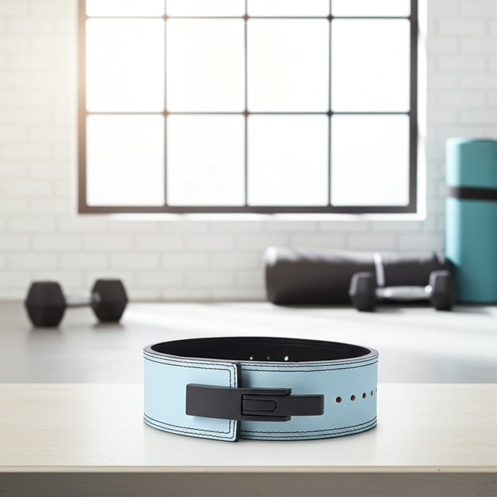 Weightlifting Belt with LeveR Buckle – Leather Gym Power Belt