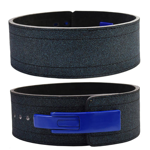 Best Heavy Duty Leather Lifting Belt for Powerlifting & Squats – Blue - PowerFit Leather Belts
