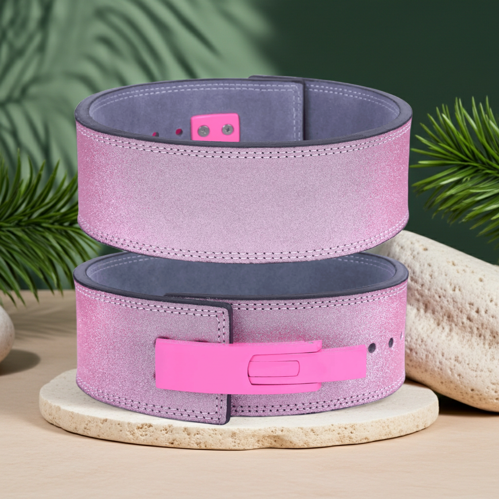 Pink Powerlifting Lever Belt – Premium Leather
