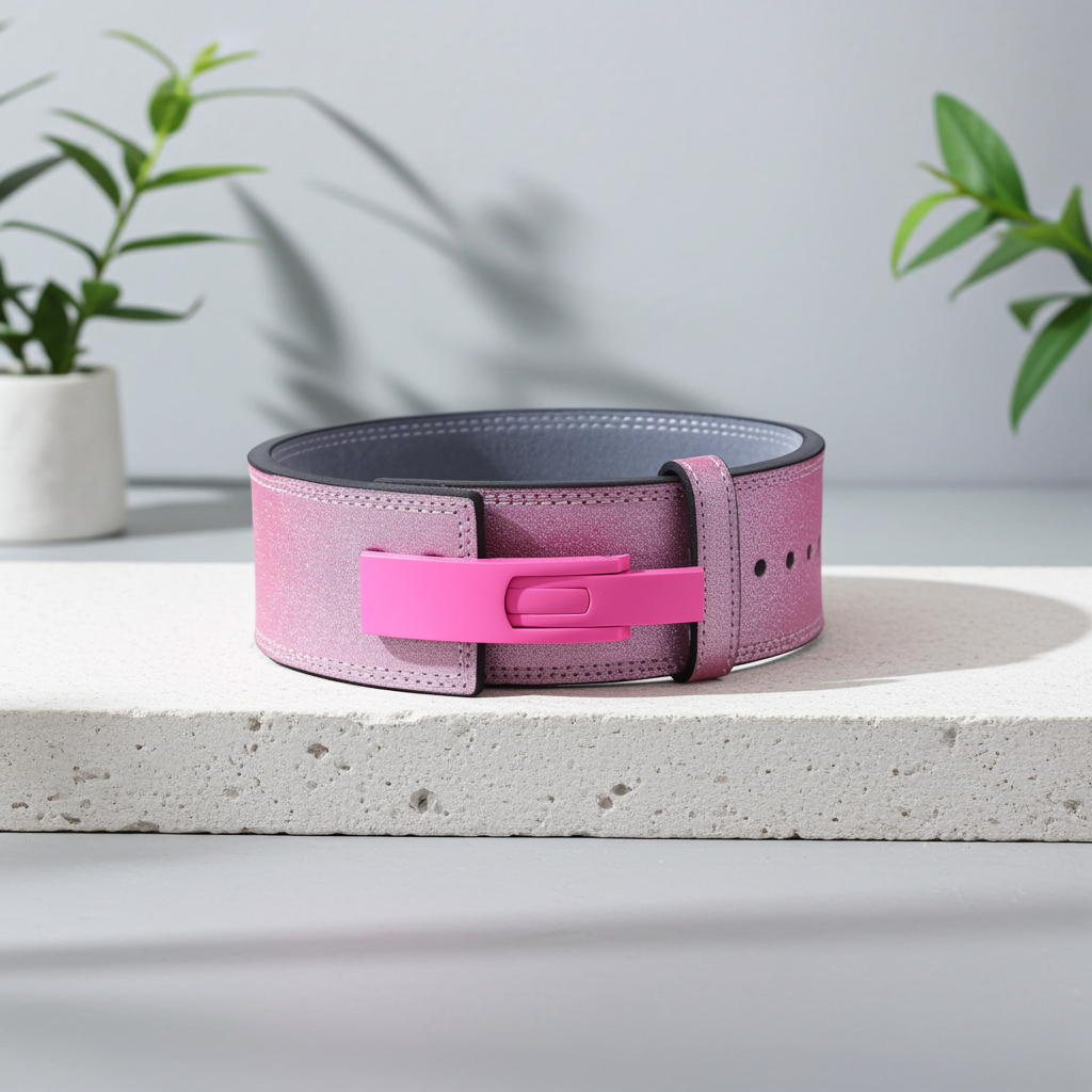 Pink Powerlifting Lever Belt – Premium Leather