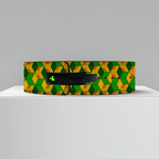 Leather Yellow Green Powerlifting Lever Belt - PowerFit Leather Belts