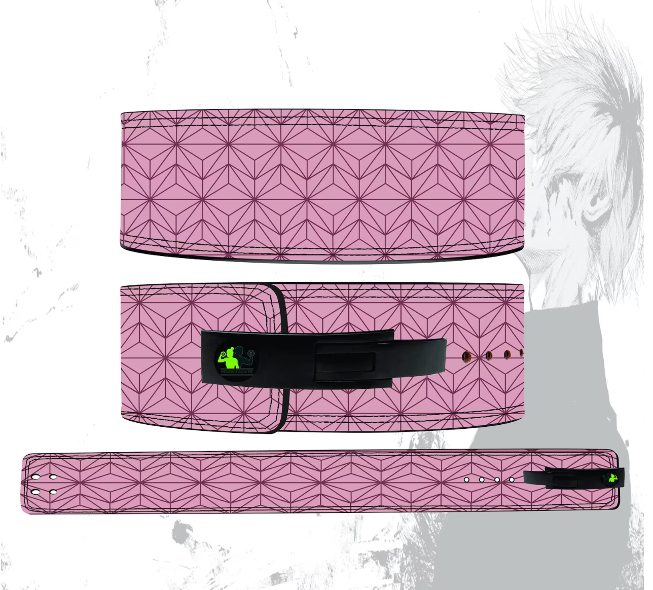 Slayer Anime Weightlifting Lever Belts, back support belt, Deadlift belt, Gym belt, Nezuko lever lifting leather belt