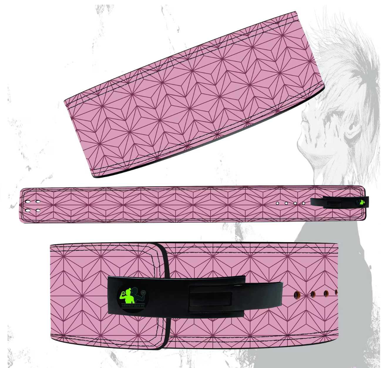 Slayer Anime Weightlifting Lever Belts, back support belt, Deadlift belt, Gym belt, Nezuko lever lifting leather belt