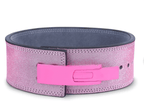 Sparkling Leather Belt Pink power weightlifting Lever Belt featuring a vibrant pink design for maximum support during lifts.