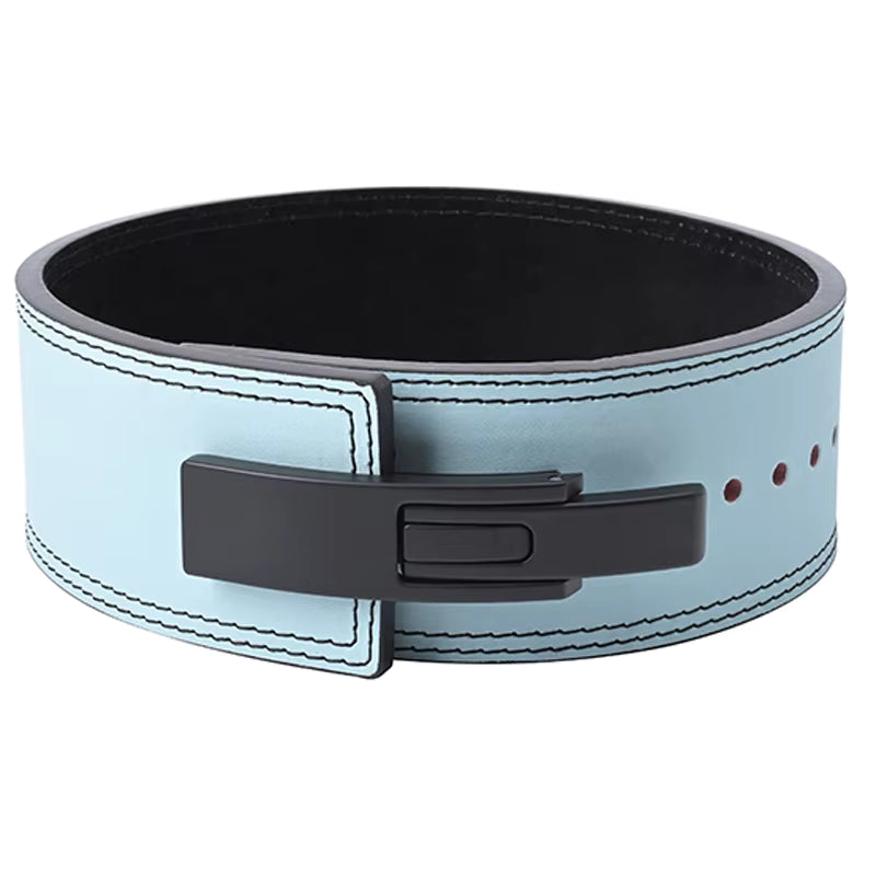 Weightlifting Belt with LeveR Buckle – Leather Gym Power Belt