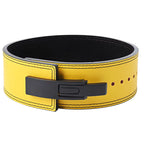 Leather Yellow Powerlifting Lever Belt – Premium Leather Strength Support