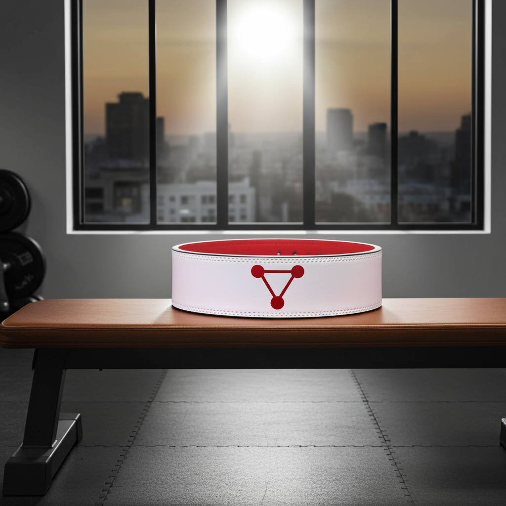 Leather White Cream Powerlifting Lever SBD Belt