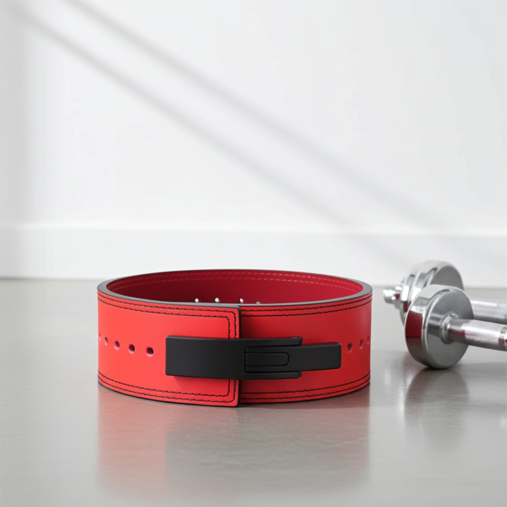 Leather Red  Lever Weightlifting Belt | Powerlifting Gym Belt