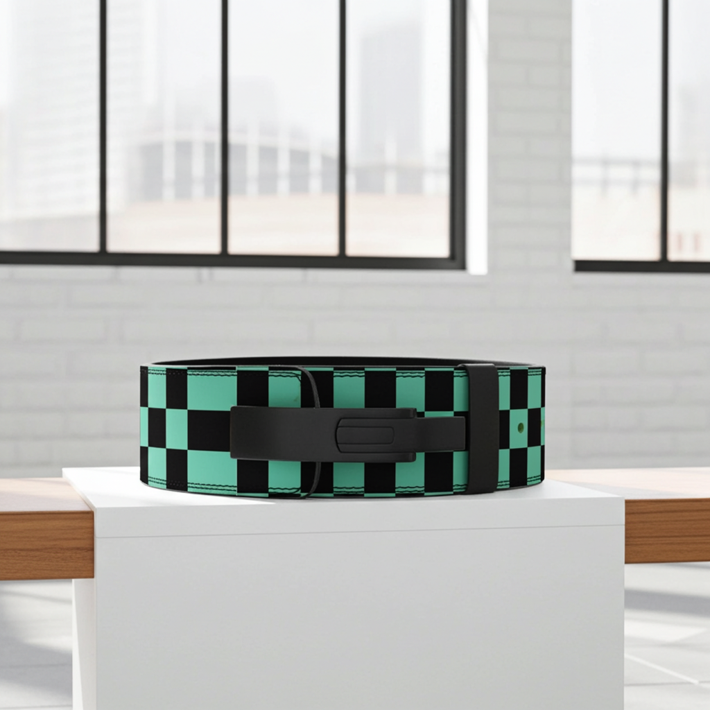 Leather Green Powerlifting Lever Belt – Premium Leather Strength Support