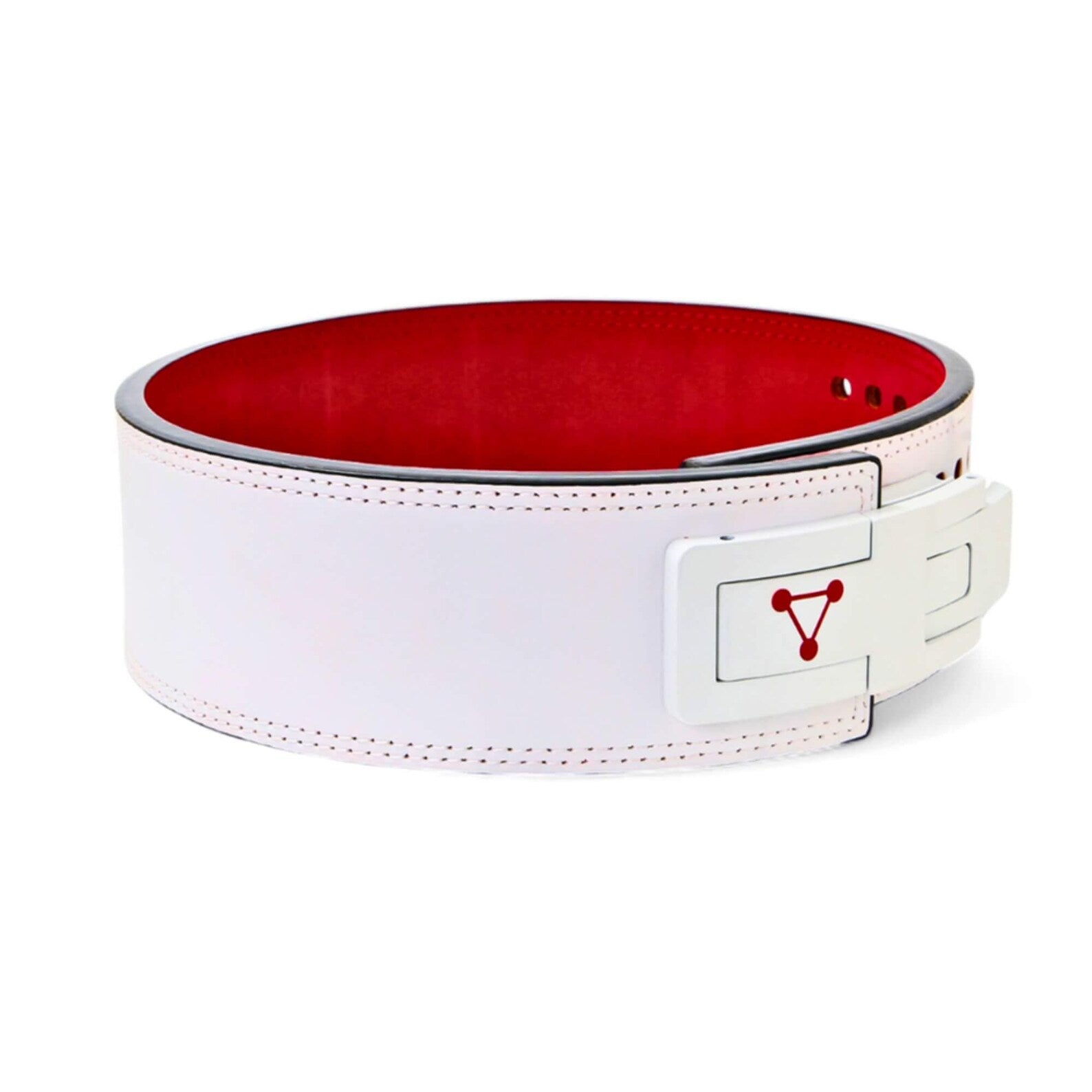 Leather White Cream Powerlifting Lever SBD Belt