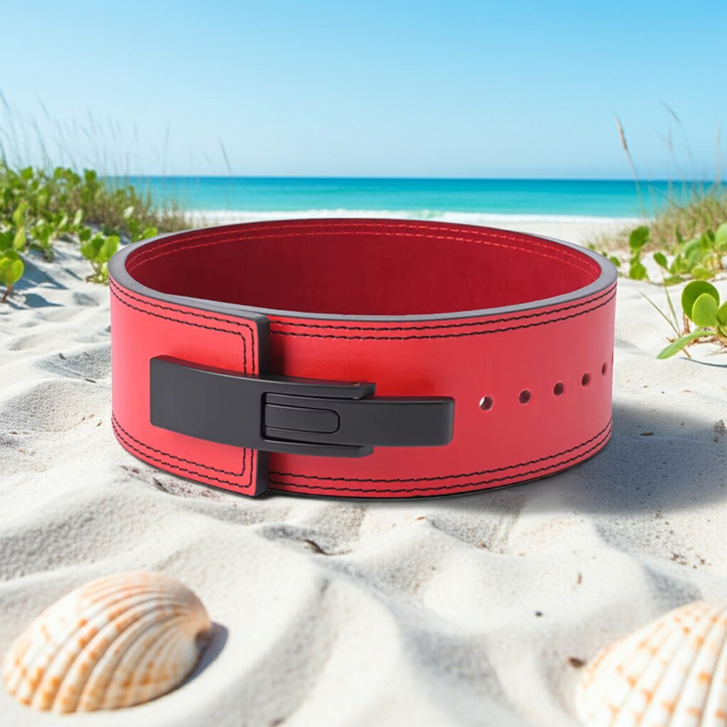 Leather Red  Lever Weightlifting Belt | Powerlifting Gym Belt