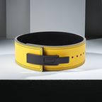 Leather Yellow Powerlifting Lever Belt – Premium Leather Strength Support