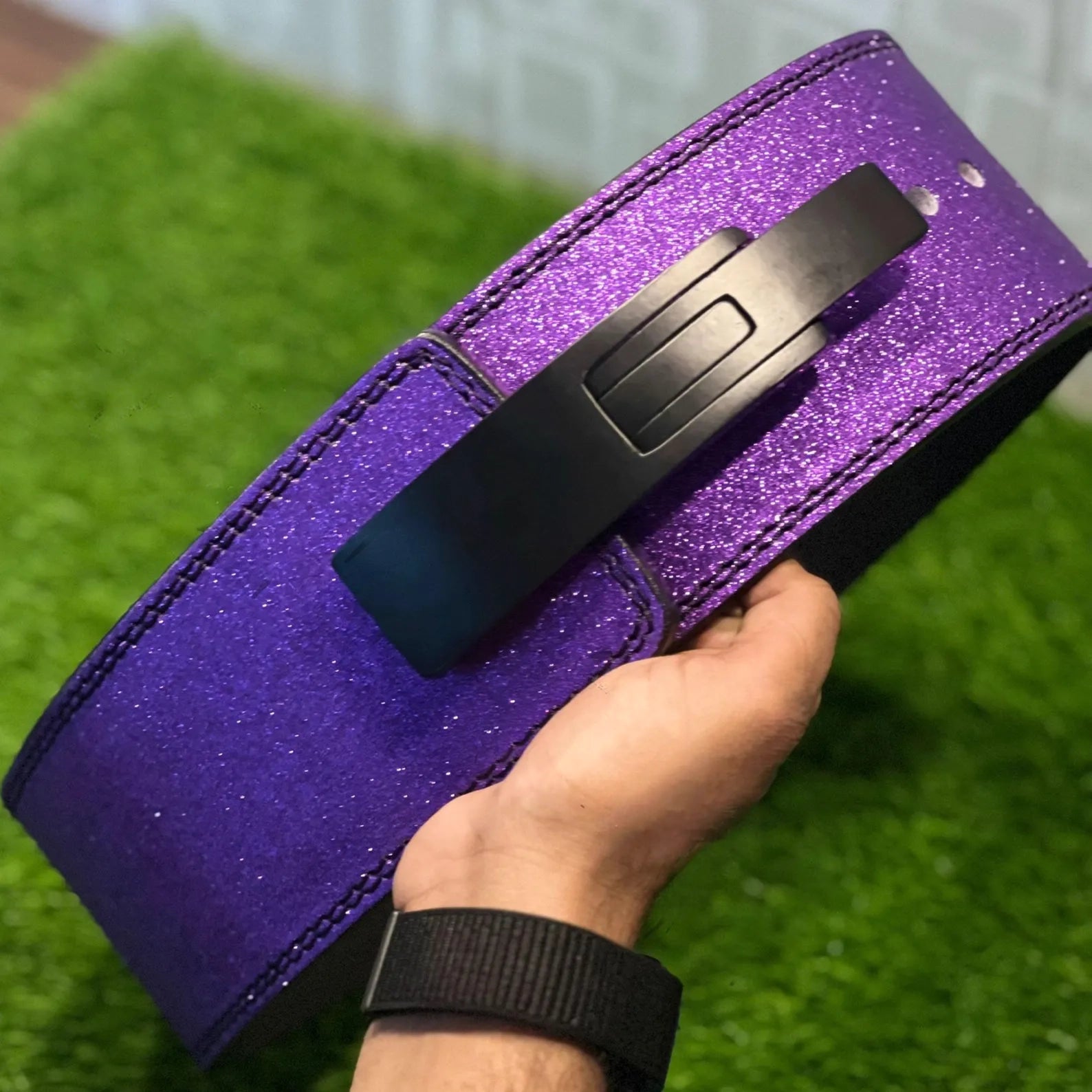 Leather Purple Weightlifting Belt with Lever Buckle | SBD Powerlifting Belt